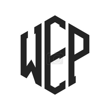 WEP Logo Design. Initial Letter WEP Monogram Logo using Hexagon shape