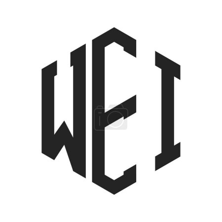 WEI Logo Design. Anfangsbuchstabe WEI Monogramm Logo mit Hexagon-Form