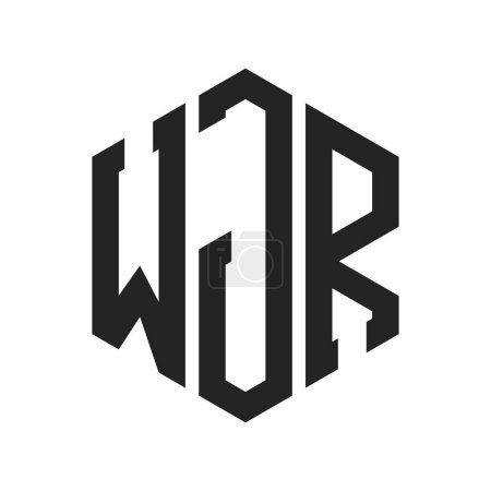 Téléchargez les illustrations : Conception de logo WJR. Logo de monogramme de la lettre initiale WJR utilisant la forme hexagonale - en licence libre de droit