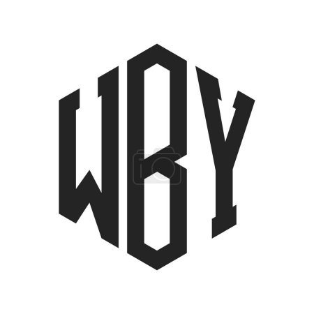 WBY Logo Design. Anfangsbuchstabe WBY Monogram Logo mit Hexagon-Form