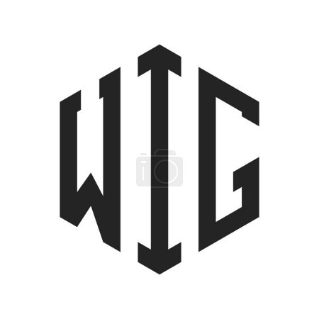 Illustration for WIG Logo Design. Initial Letter WIG Monogram Logo using Hexagon shape - Royalty Free Image
