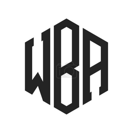 WBA Logo Design. Initial Letter WBA Monogram Logo using Hexagon shape