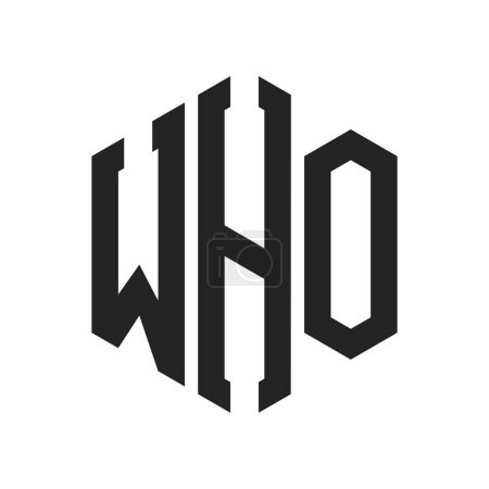 Illustration for WHO Logo Design. Initial Letter WHO Monogram Logo using Hexagon shape - Royalty Free Image
