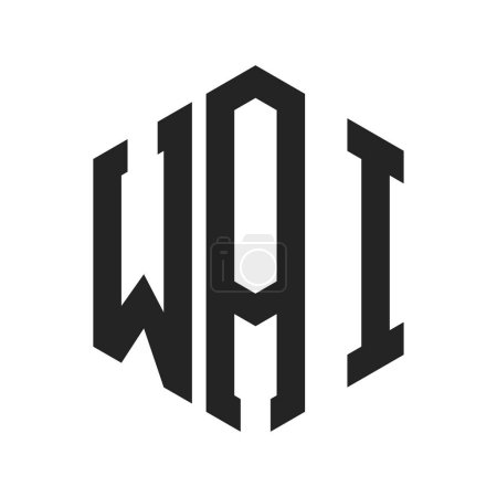 WAI Logo Design. Lettre initiale WAI Monogram Logo utilisant la forme hexagonale