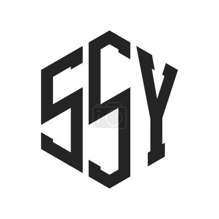SSY Logo Design. Initial Letter SSY Monogram Logo using Hexagon shape