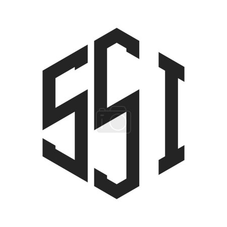 Conception de logo SSI. Lettre initiale SSI logo monogramme en utilisant la forme hexagonale