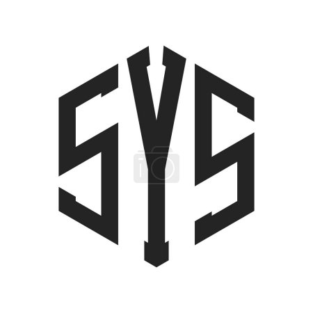 SYS Logo Design. Anfangsbuchstabe SYS Monogramm Logo mit Hexagon-Form