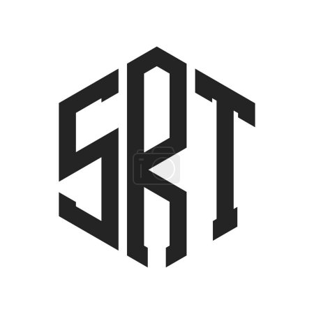 SRT Logo Design. Anfangsbuchstabe SRT Monogramm Logo mit Sechseck-Form