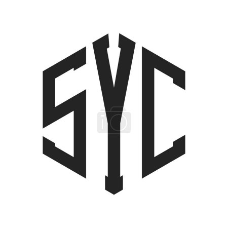SYC Logo Design. Anfangsbuchstabe SYC Monogramm Logo mit Hexagon-Form