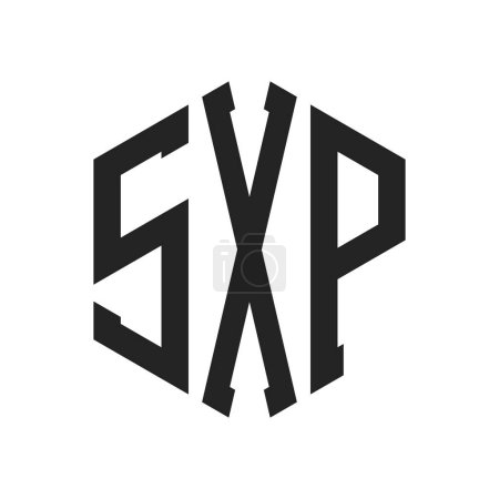 SXP Logo Design. Anfangsbuchstabe SXP Monogramm Logo mit Hexagon-Form