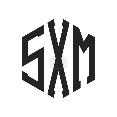 Diseño de Logo SXM. Logo inicial del monograma de la letra SXM usando la forma del hexágono