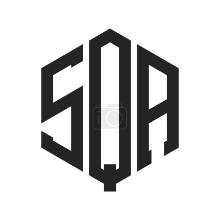 SQA Logo Design. Initial Letter SQA Monogram Logo using Hexagon shape