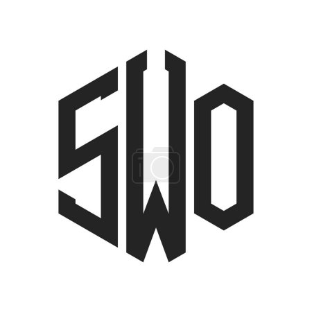 SWO Logo Design. Initial Letter SWO Monogram Logo using Hexagon shape
