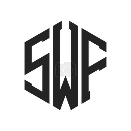 SWF Logo Design. Initial Letter SWF Monogram Logo mit Hexagon-Form