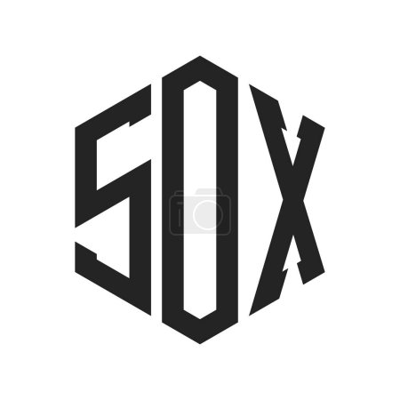 SOX Logo Design. Initial Letter SOX Monogram Logo using Hexagon shape