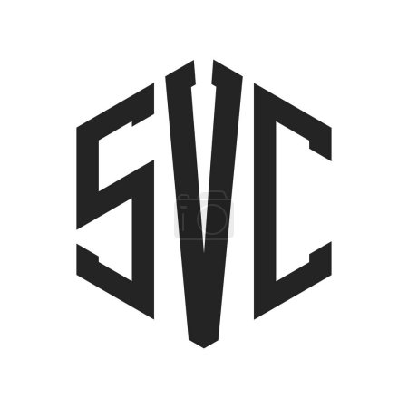 Conception de logo SVC. Lettre initiale logo monogramme SVC en utilisant la forme hexagonale