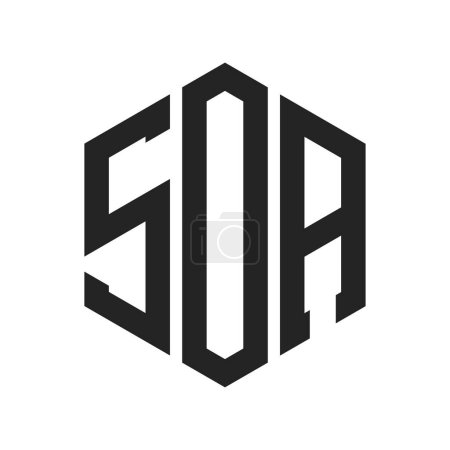 SOA Logo Design. Initial Letter SOA Monogram Logo using Hexagon shape