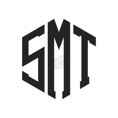 SMT Logo Design. Initial Letter SMT Monogram Logo using Hexagon shape