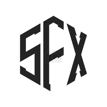 SFX Logo Design. Initial Letter SFX Monogram Logo mit Hexagon-Form