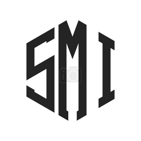 Conception de logo SMI. Lettre initiale SMI Monogram Logo en utilisant la forme hexagonale