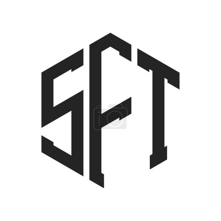 Téléchargez les illustrations : SFT Logo Design. Initial Letter SFT Monogram Logo using Hexagon shape - en licence libre de droit