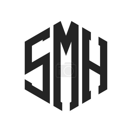 SMH Logo Design. Anfangsbuchstabe SMH Monogramm Logo mit Hexagon-Form