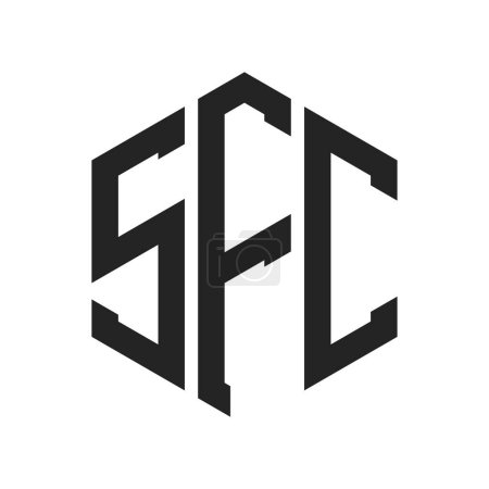 Conception de logo SFC. Lettre initiale SFC Monogram Logo en utilisant la forme hexagonale