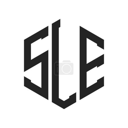 SLE Logo Design. Initial Letter SLE Monogram Logo using Hexagon shape