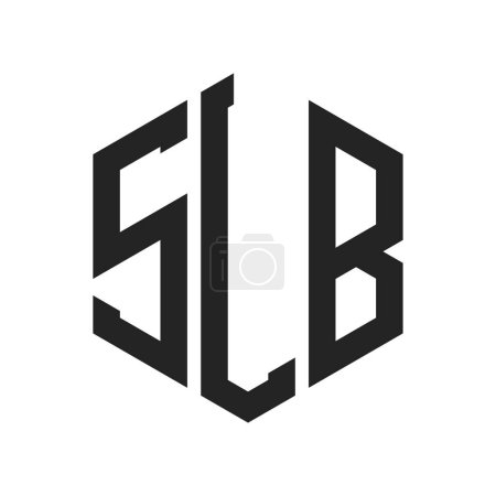 Ilustración de Diseño de Logo SLB. Logo inicial del monograma SLB de la letra usando la forma del hexágono - Imagen libre de derechos
