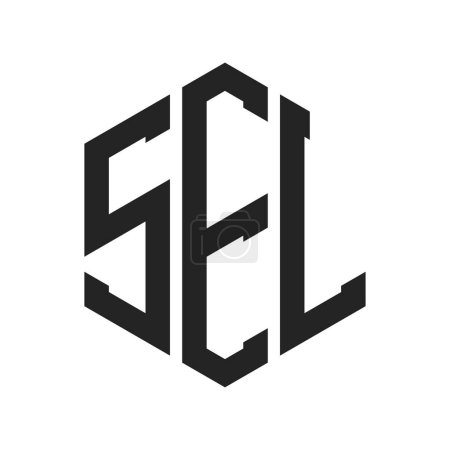Conception de logo SEL. Lettre initiale SEL Monogram Logo utilisant la forme hexagonale