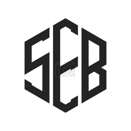 Conception de logo SEB. Lettre initiale SEB Monogram Logo utilisant la forme hexagonale