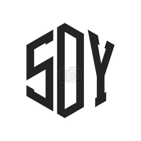 Logo SDY Design. Lettre initiale Logo monogramme SDY en forme d'hexagone