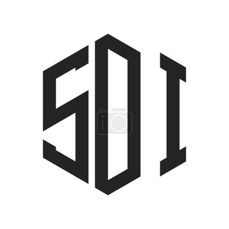 Conception de logo SDI. Lettre initiale SDI Monogram Logo en utilisant la forme hexagonale