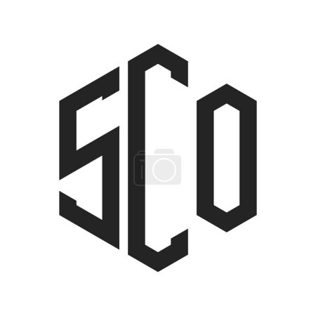 SCO Logo Design. Initial Letter SCO Monogram Logo using Hexagon shape