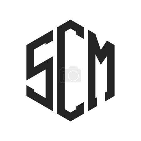 SCM Logo Design. Initial Letter SCM Monogram Logo mit Hexagon-Form