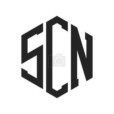 SCN Logo Design. Initial Letter SCN Monogram Logo using Hexagon shape