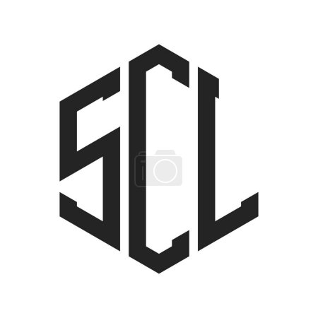Conception de logo SCL. Lettre initiale Logo monogramme SCL utilisant la forme hexagonale
