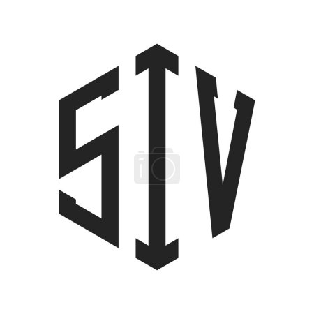 Ilustración de Diseño de Logo SIV. Logo inicial del monograma de la letra SIV usando la forma del hexágono - Imagen libre de derechos