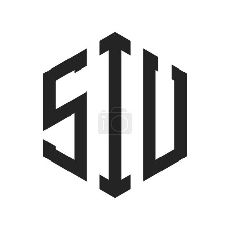 SIU Logo Design. Initial Letter SIU Monogram Logo using Hexagon shape
