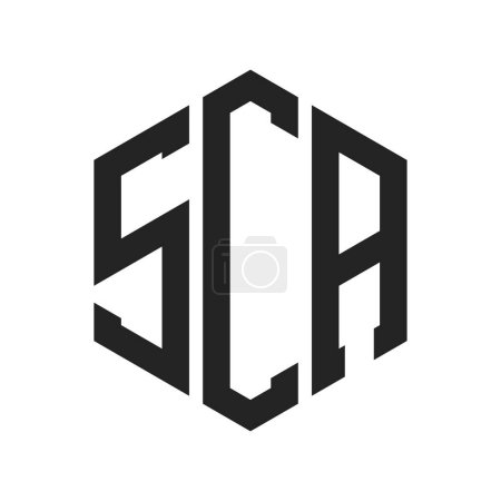 SCA Logo Design. Anfangsbuchstabe SCA Monogramm Logo mit Hexagon-Form
