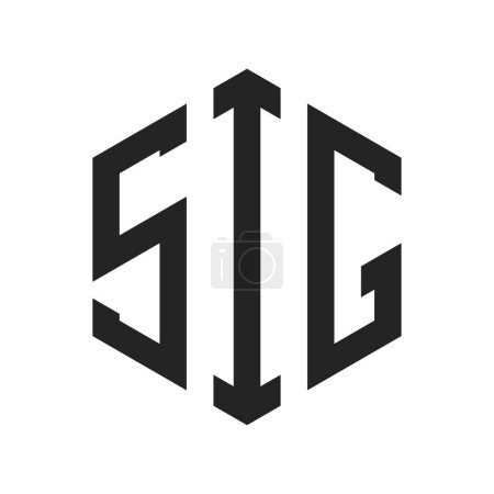 SIG Logo Design. Initial Letter SIG Monogram Logo mit Hexagon-Form