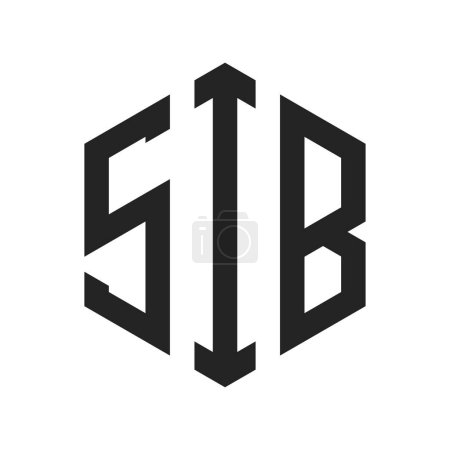 Diseño de Logo SIB. Logo inicial del monograma de la letra SIB usando la forma del hexágono