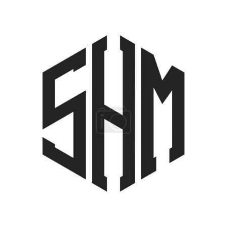 Illustration for SHM Logo Design. Initial Letter SHM Monogram Logo using Hexagon shape - Royalty Free Image