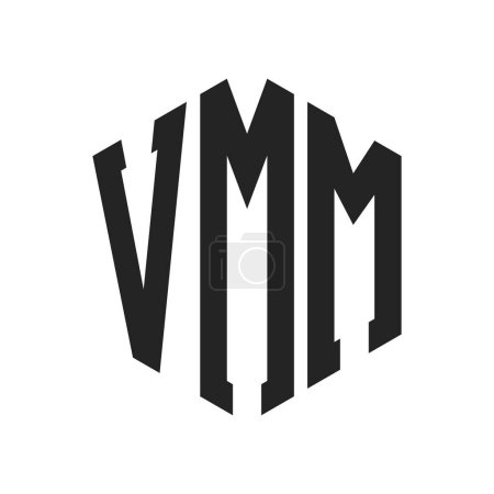 Diseño de Logo VMM. Logo inicial de VMM Monogram con forma de hexágono