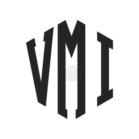 Diseño de Logo VMI. Logo inicial del monograma de la letra VMI usando la forma del hexágono