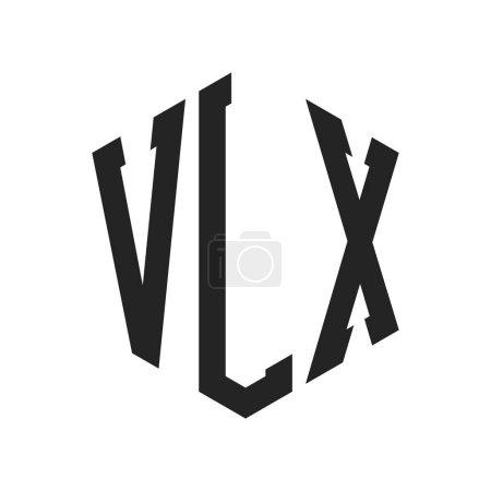 Illustration for VLX Logo Design. Initial Letter VLX Monogram Logo using Hexagon shape - Royalty Free Image