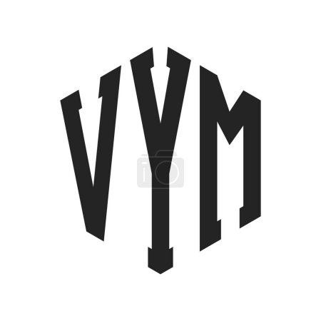 Illustration for VYM Logo Design. Initial Letter VYM Monogram Logo using Hexagon shape - Royalty Free Image