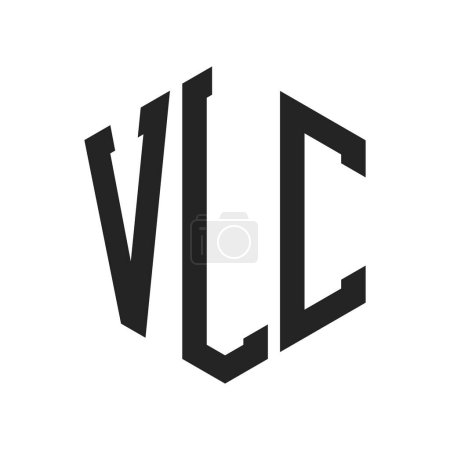 Diseño de Logo VLC. Logo inicial del monograma de la letra VLC usando la forma del hexágono