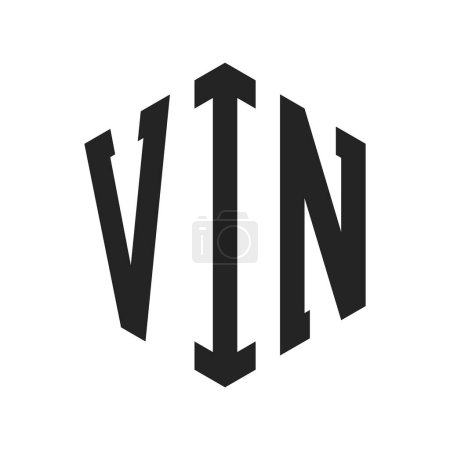 VIN Logo Design. Initial Letter VIN Monogram Logo mit Hexagon-Form