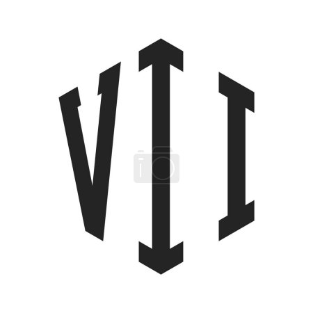VII Logo Design. Initial Letter VII Monogram Logo using Hexagon shape